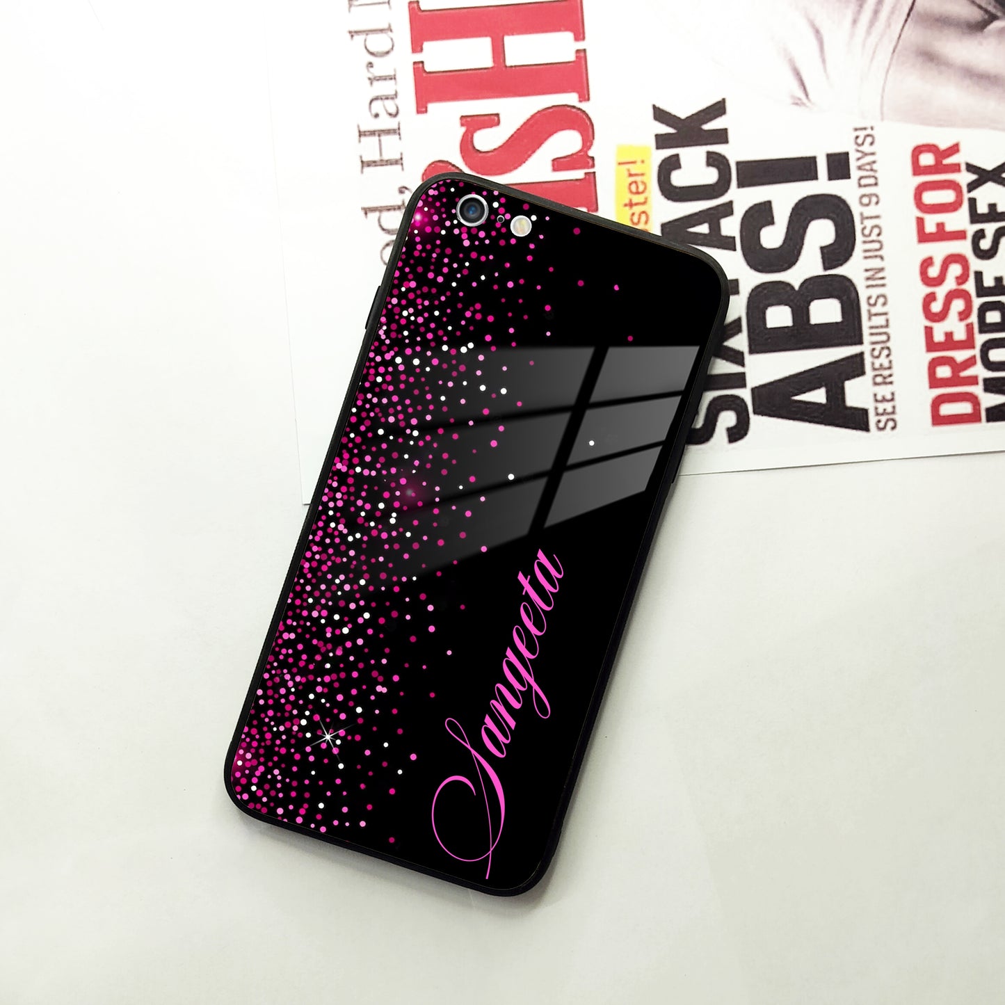 Pink Glitter Customize Glass Case Cover For iPhone ShopOnCliQ