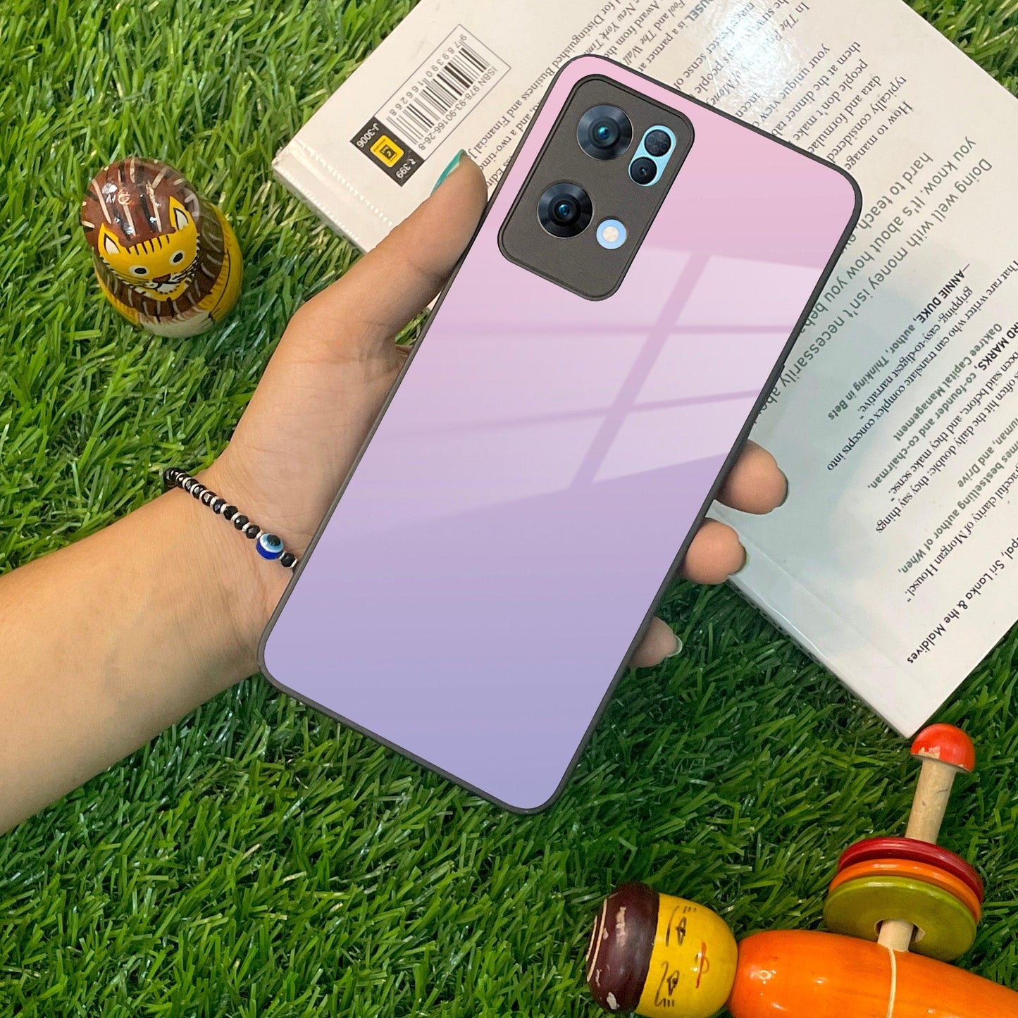 Pink Gradient Glass Case Cover For Oppo