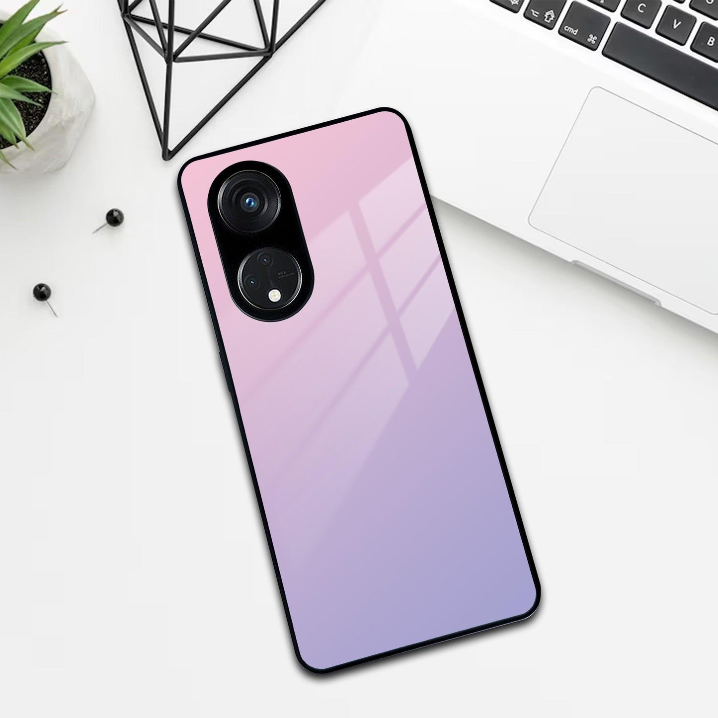 Pink Gradient Glass Case Cover For Oppo