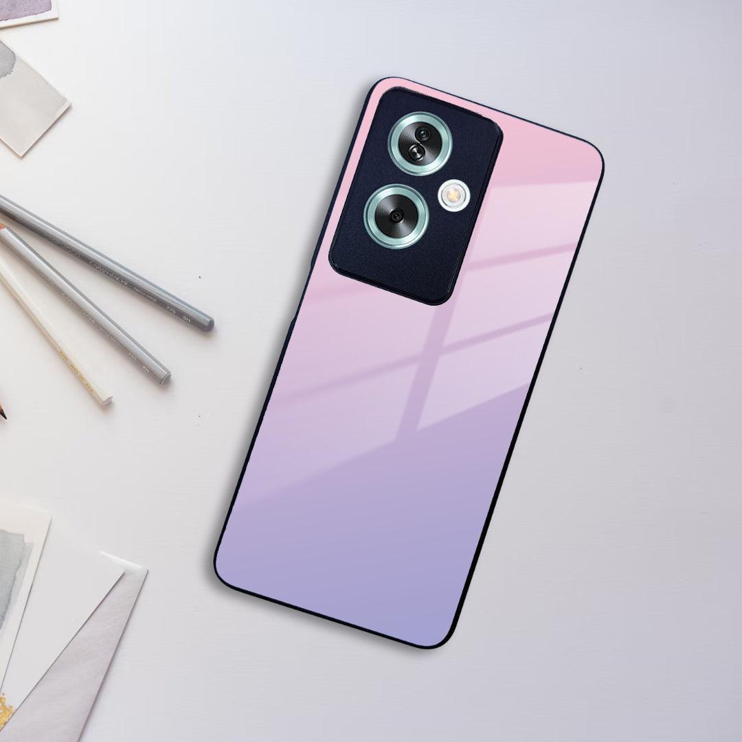 Pink Gradient Glass Case Cover For Oppo