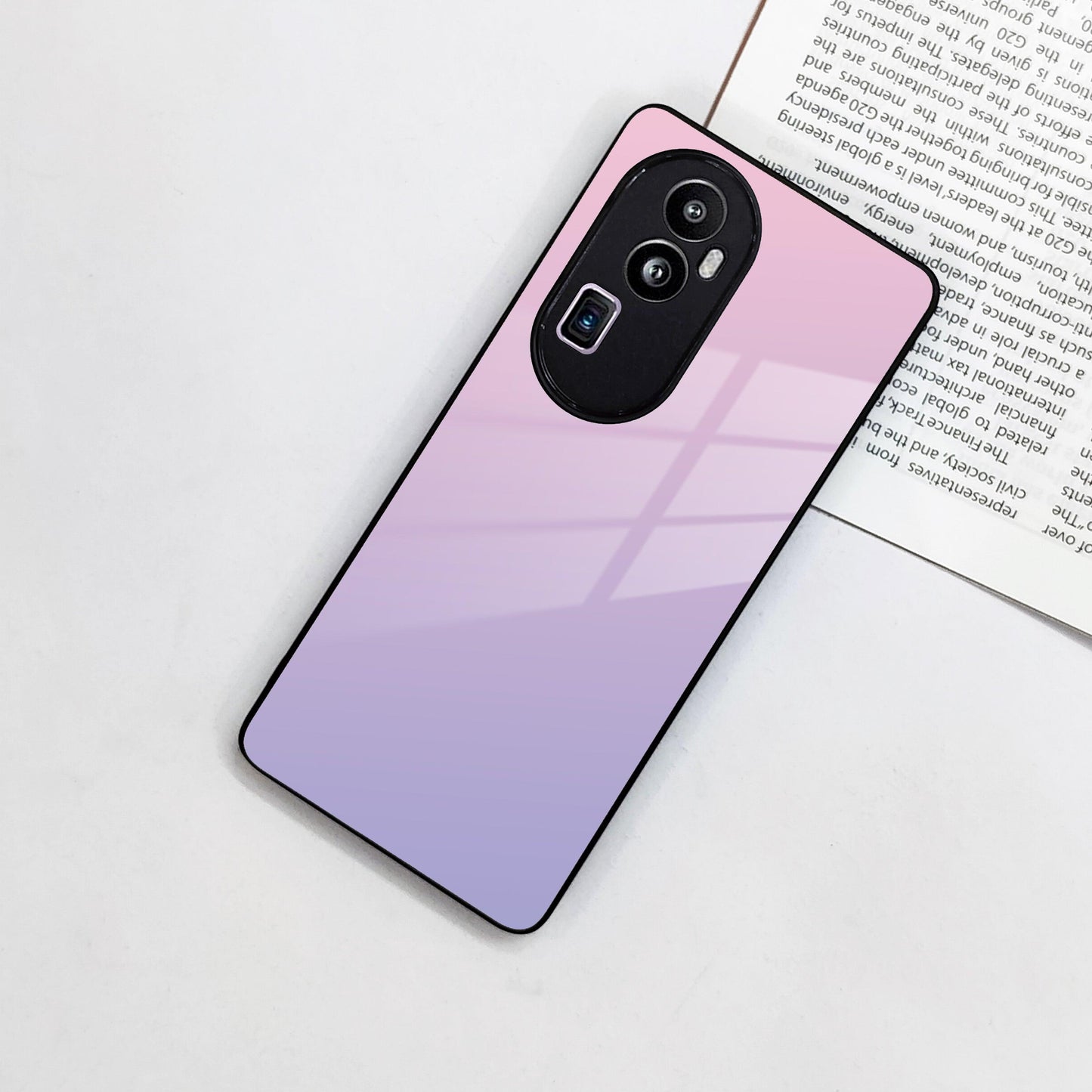 Pink Gradient Glass Case Cover For Oppo