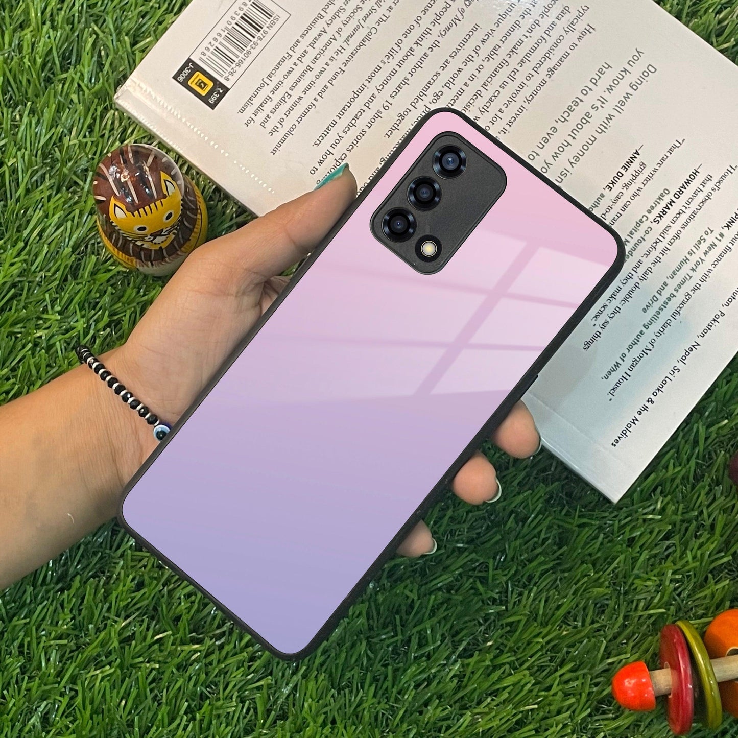 Pink Gradient Glass Case Cover For Oppo