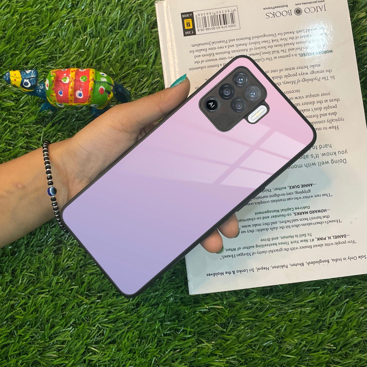 Pink Gradient Glass Case Cover For Oppo