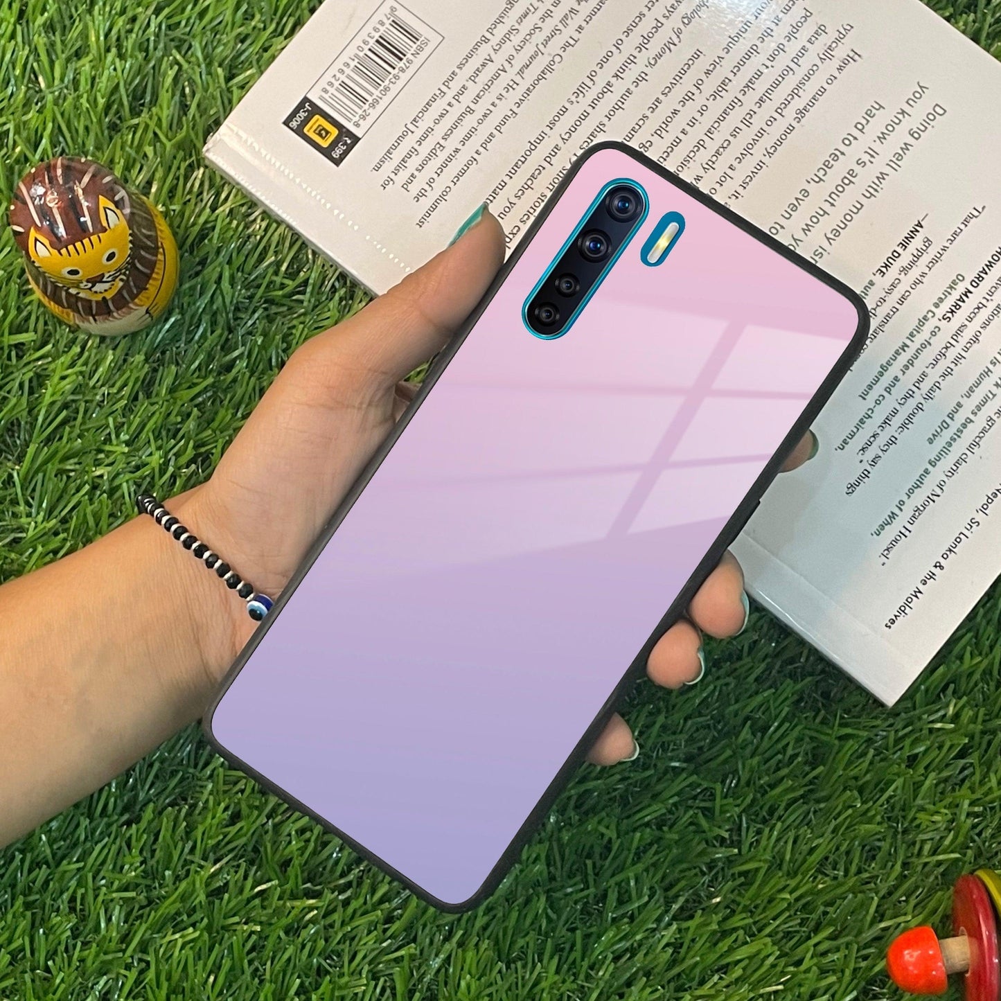 Pink Gradient Glass Case Cover For Oppo