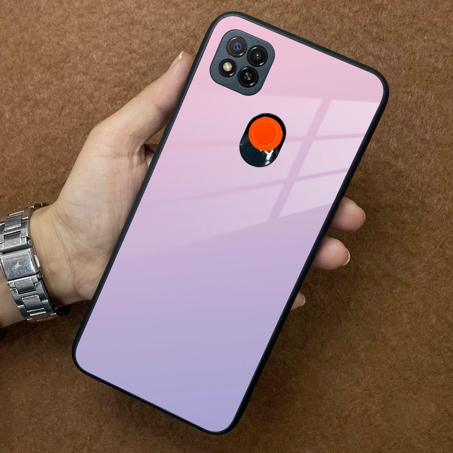 Pink Gradient Glass Case Cover For Poco