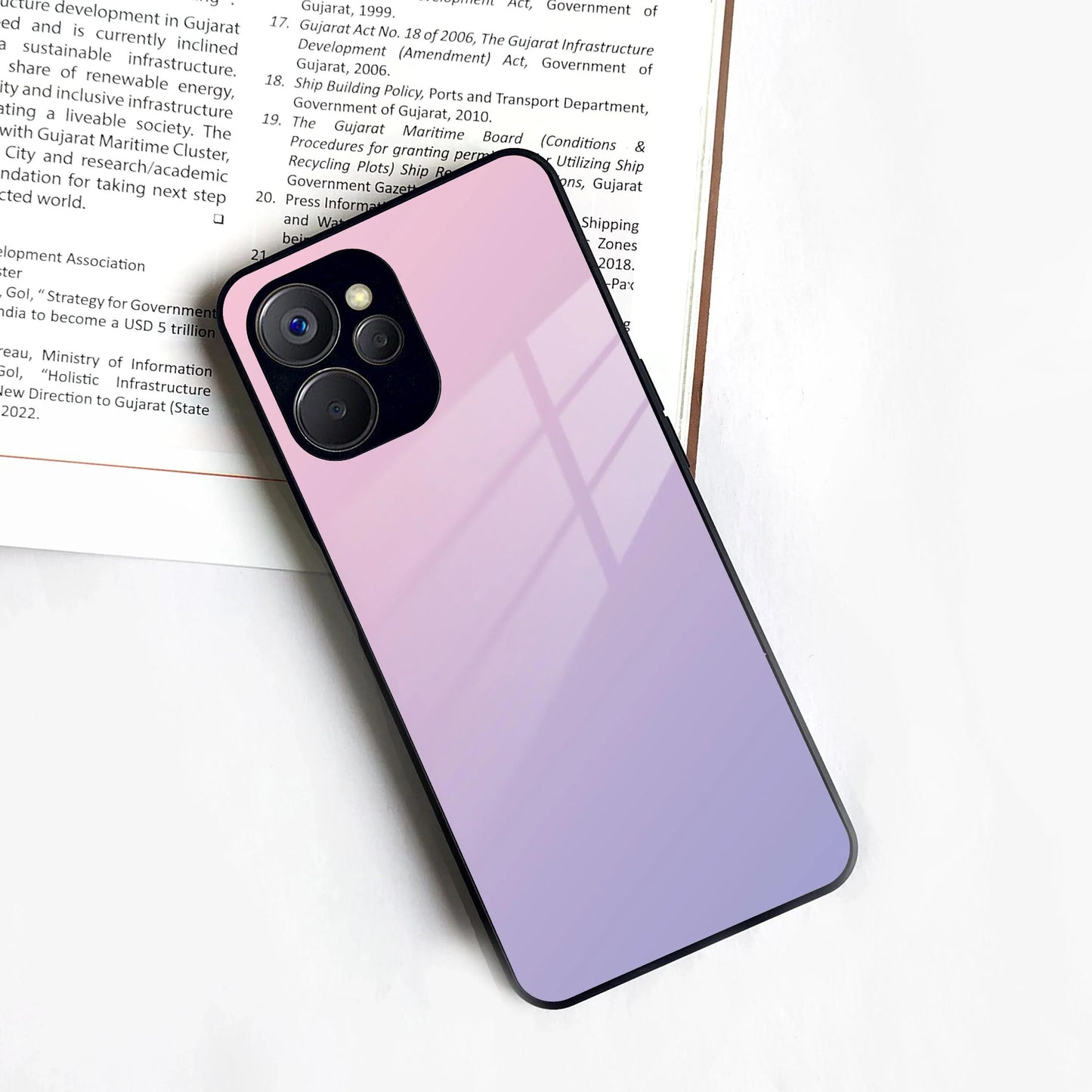 Pink Gradient Glass Case Cover For Realme/Narzo - ShopOnCliQ