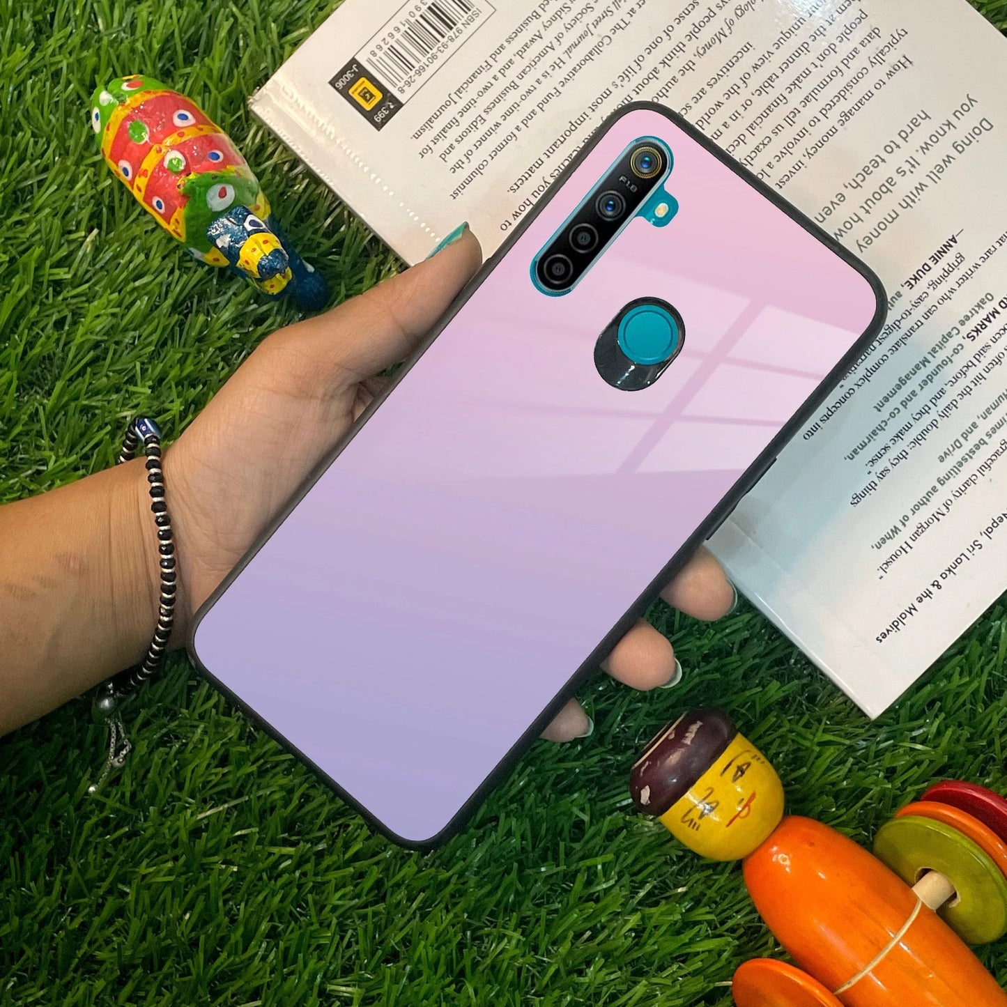 Pink Gradient Glass Case Cover For Realme/Narzo - ShopOnCliQ