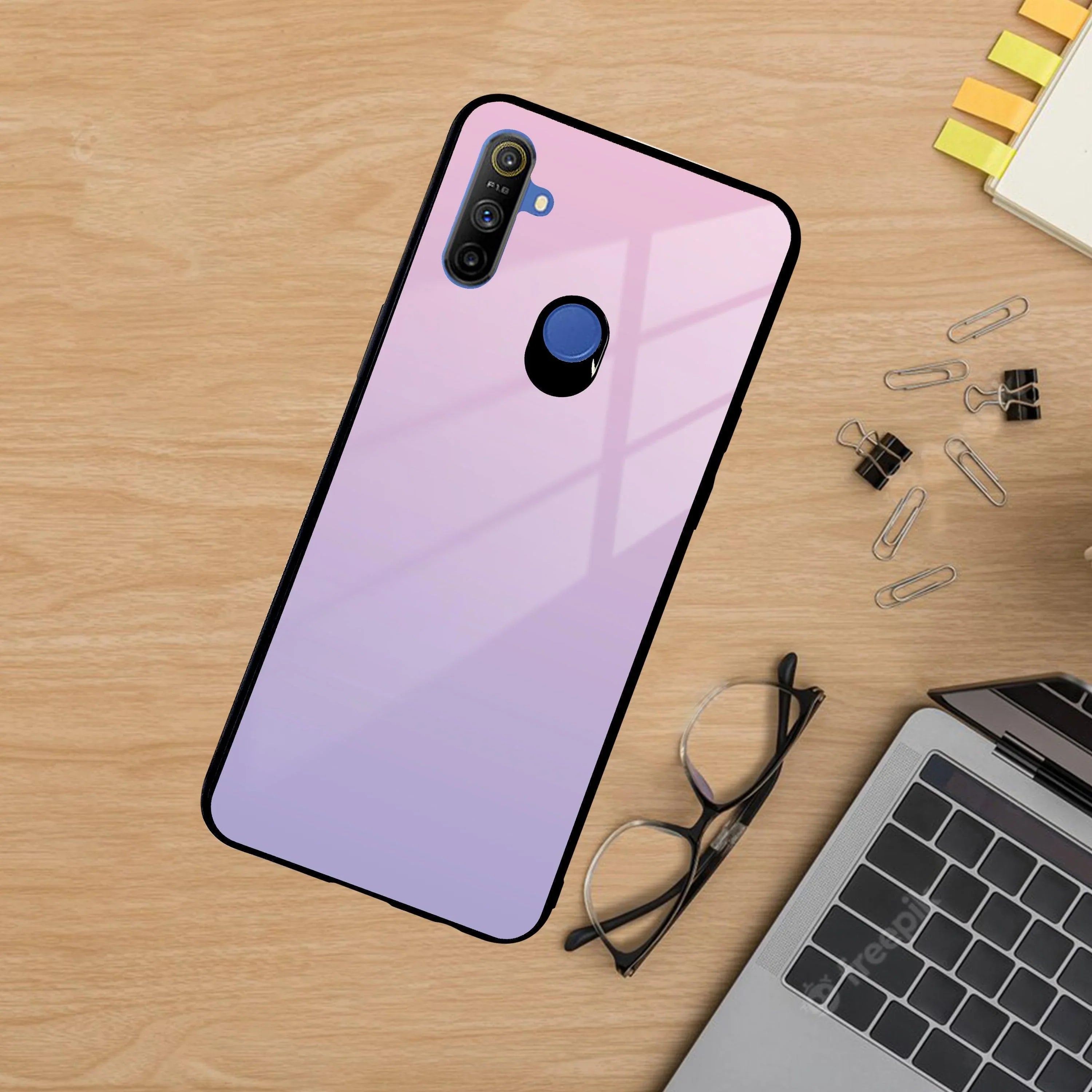 Pink Gradient Glass Case Cover For Realme/Narzo - ShopOnCliQ