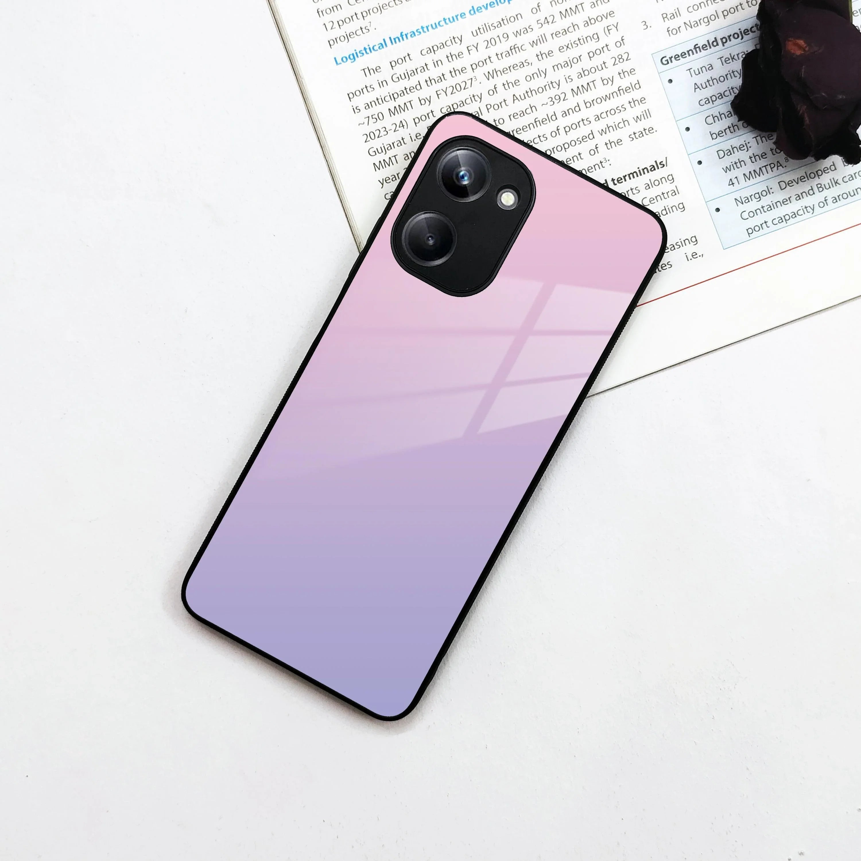 Pink Gradient Glass Case Cover For Realme/Narzo - ShopOnCliQ