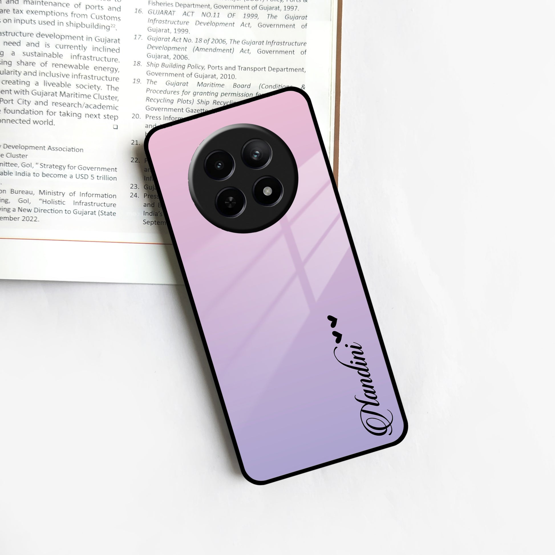 Pink Gradient Glass Case Cover For Realme/Narzo ShopOnCliQ