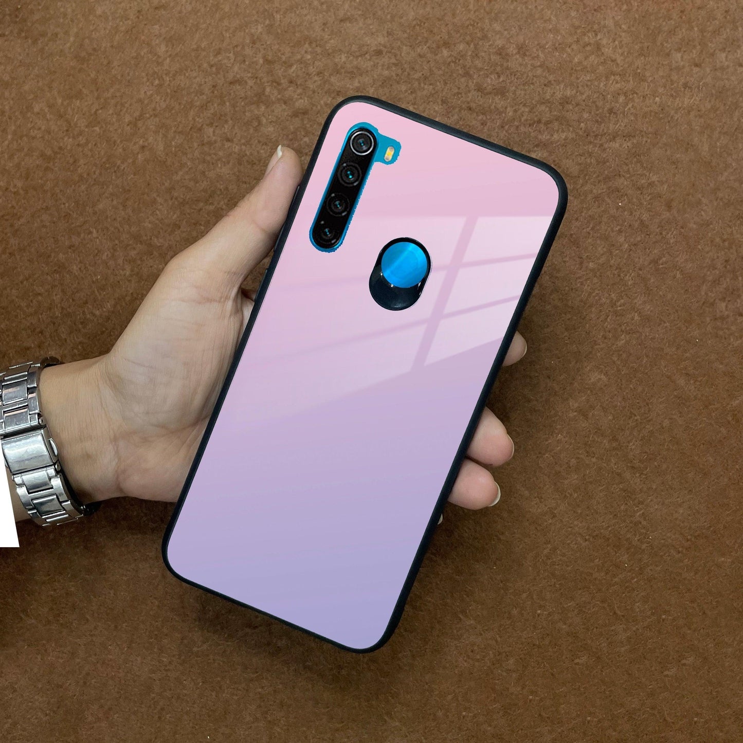 Pink Gradient Glass Case Cover For Redmi/Xiaomi