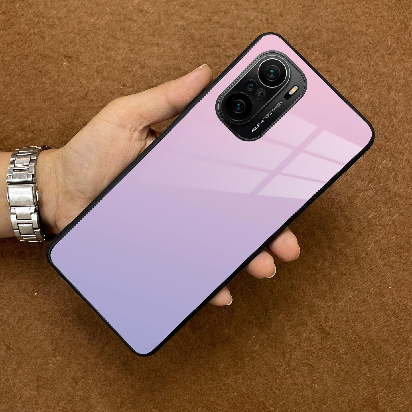 Pink Gradient Glass Case Cover For Redmi/Xiaomi