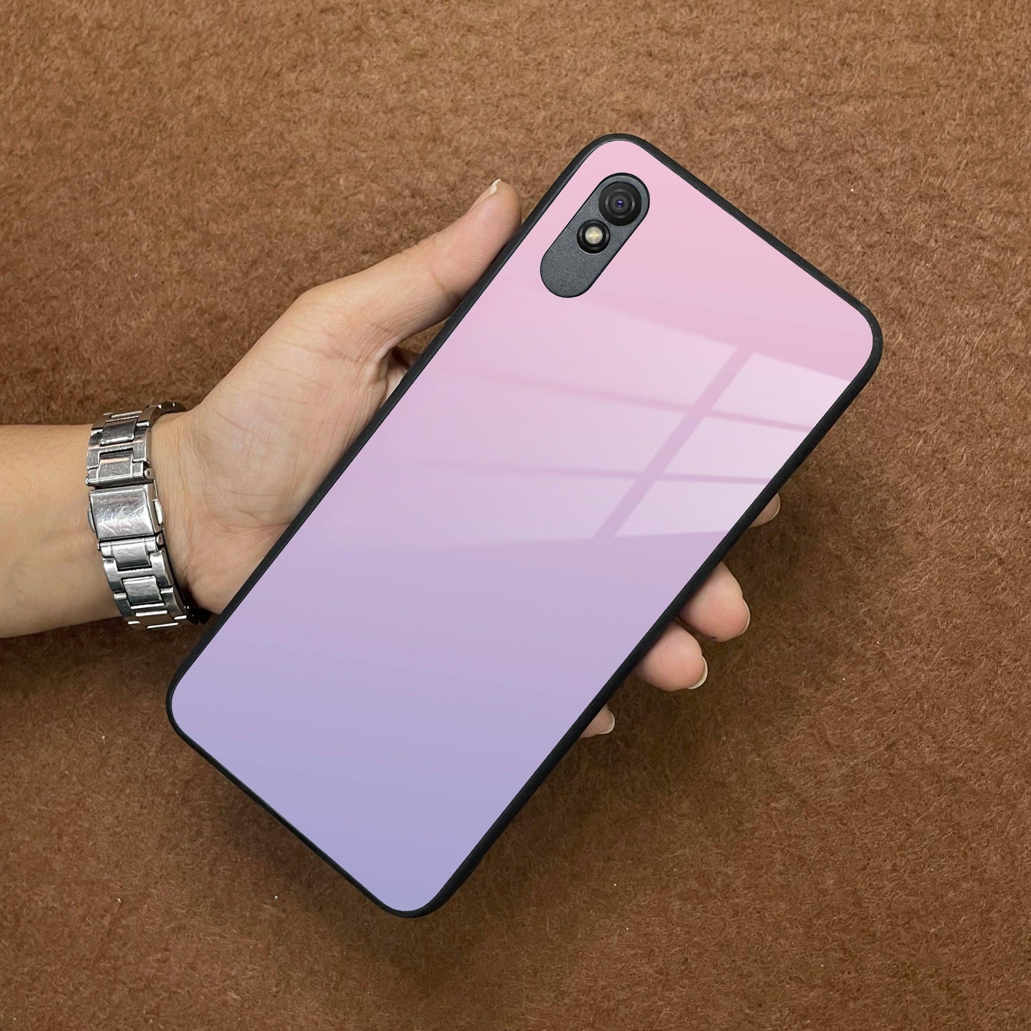 Pink Gradient Glass Case Cover For Redmi/Xiaomi