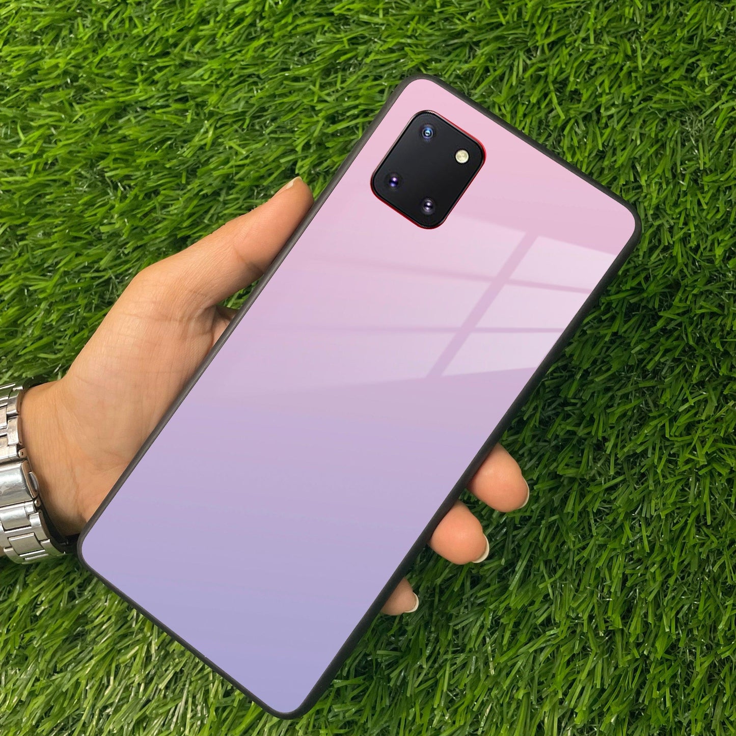 Pink Gradient Glass Case Cover For Samsung