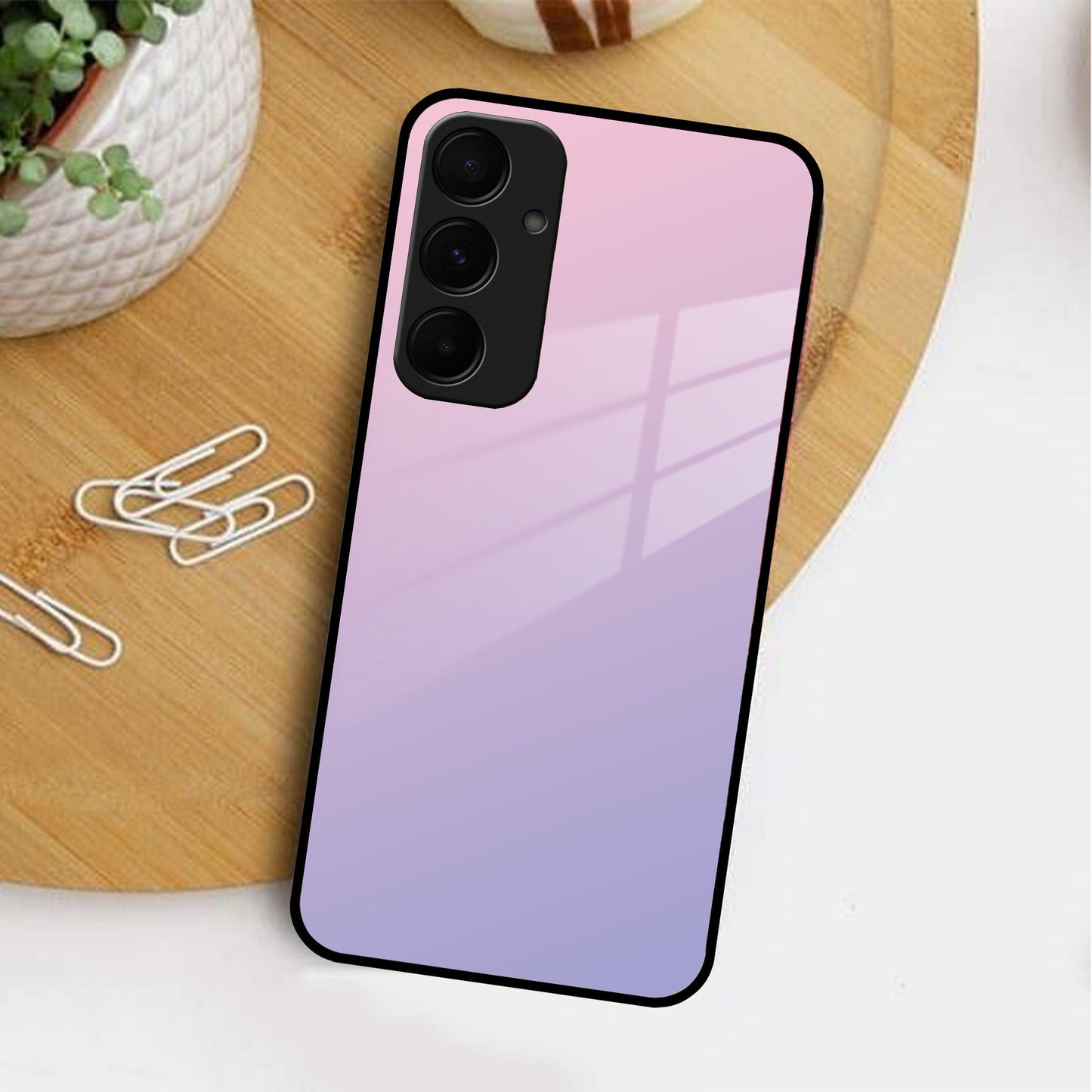 Pink Gradient Glass Case Cover For Samsung