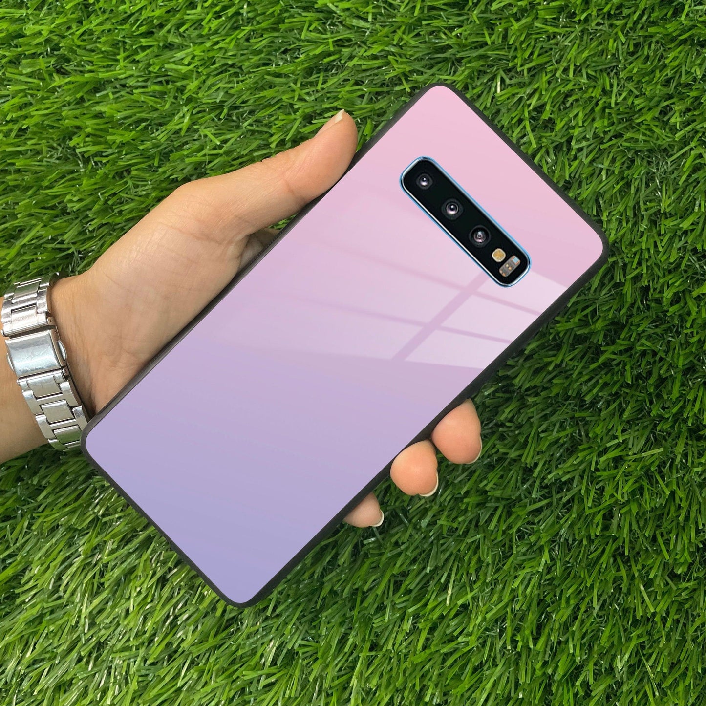 Pink Gradient Glass Case Cover For Samsung