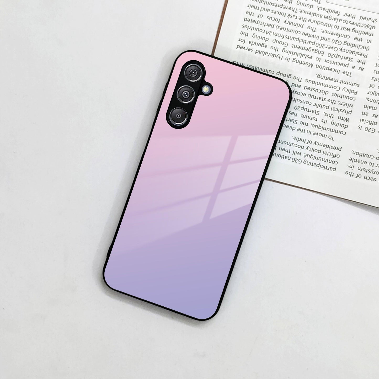 Pink Gradient Glass Case Cover For Samsung