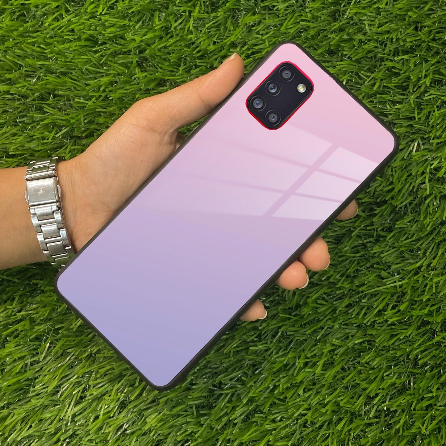 Pink Gradient Glass Case Cover For Samsung