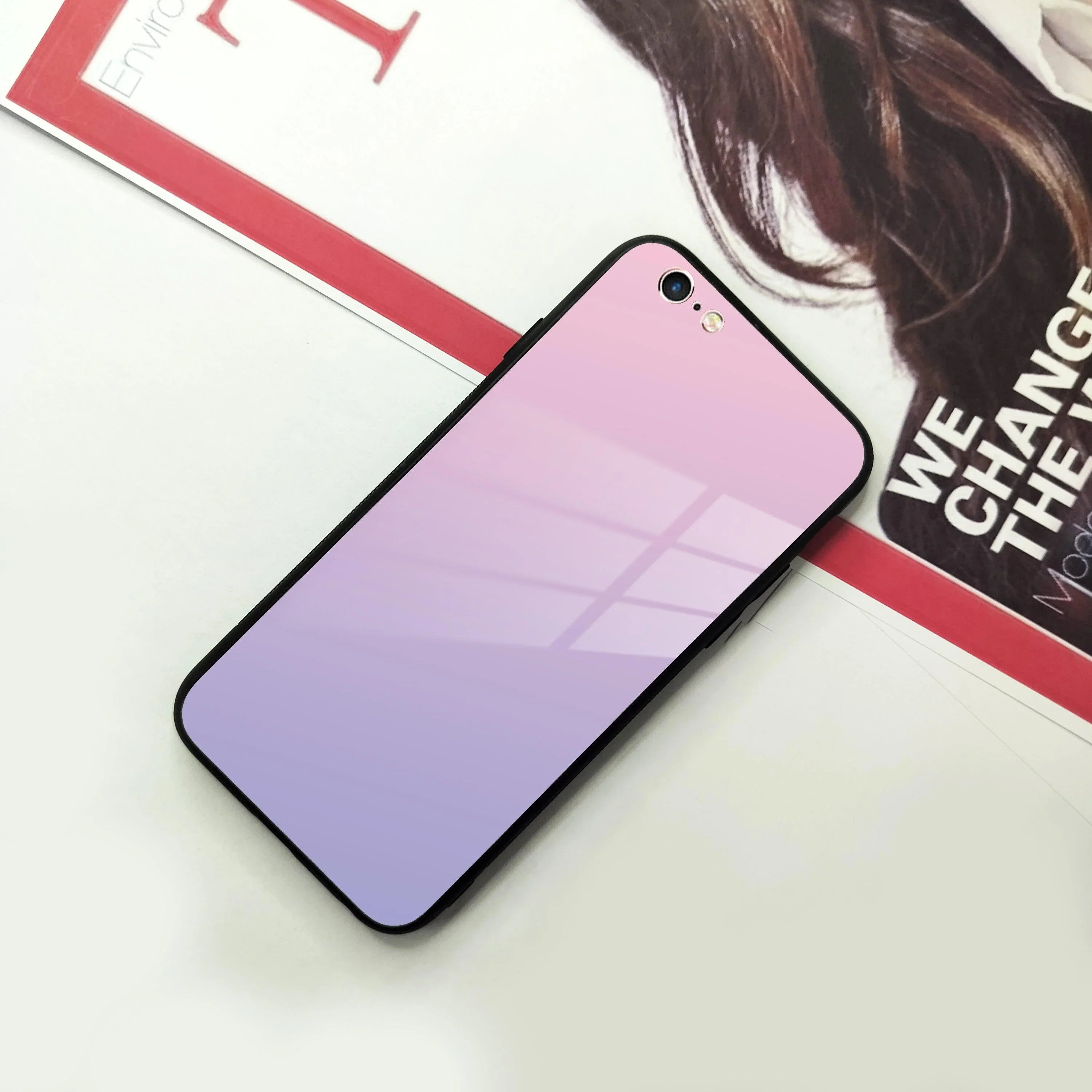Pink Gradient Glass Case Cover For iPhone - ShopOnCliQ