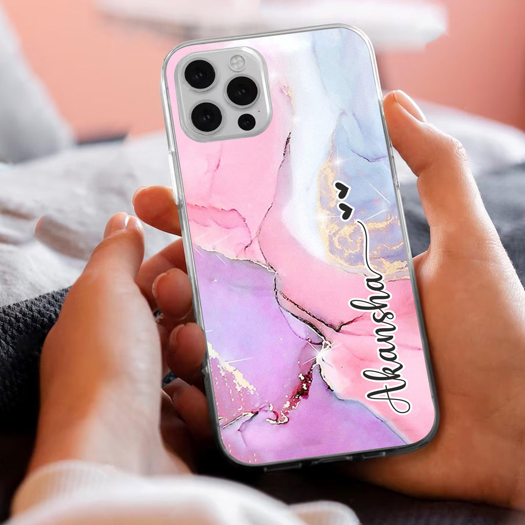 Pink Gradient Marble Customize Transparent Silicon Case For Nothing - ShopOnCliQ