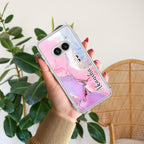 Pink Gradient Marble Customize Transparent Silicon Case For Nothing - ShopOnCliQ