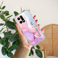 Pink Gradient Marble Customize Anti Yellow Case For Oppo Reno 7 5G