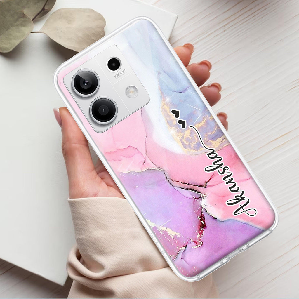 Pink Gradient Marble Customize Transparent Silicon Case For Redmi/Xiaomi - ShopOnCliQ