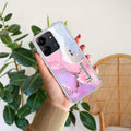 Pink Gradient Marble Customize Transparent Silicon Case For Redmi 13C 4G