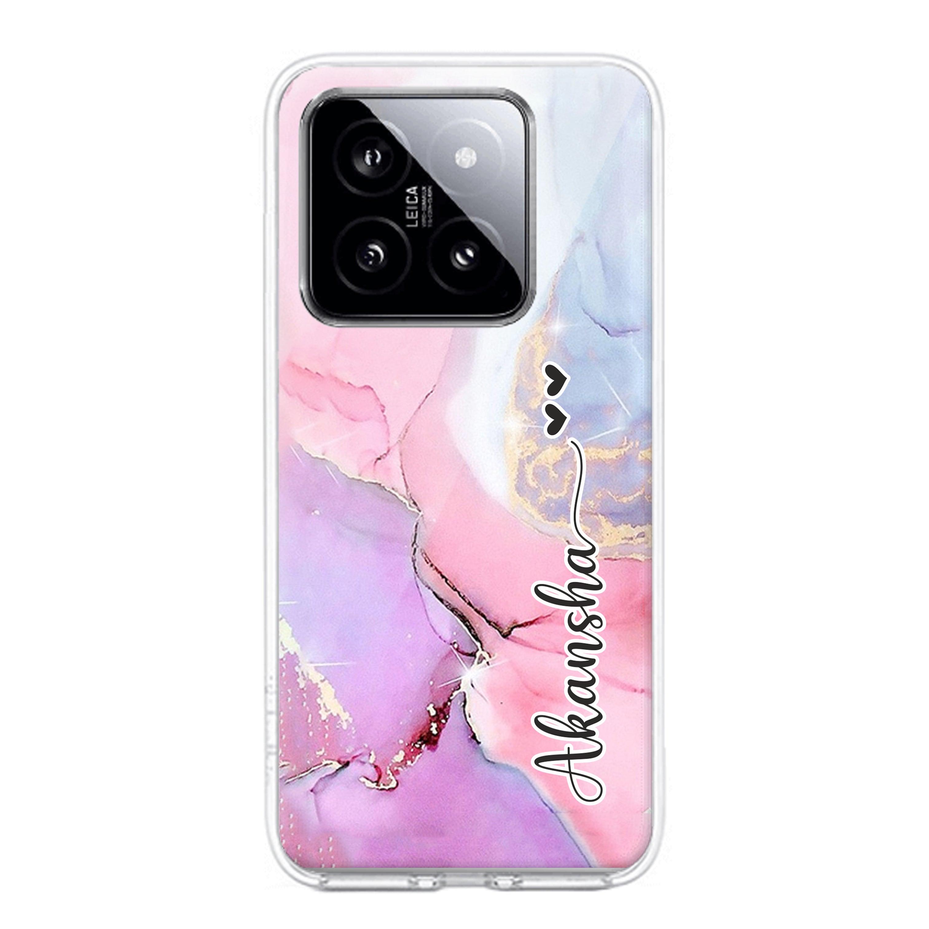 Pink Gradient Marble Customize Transparent Silicon Case For Redmi/Xiaomi - ShopOnCliQ