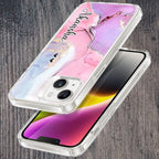 Pink Gradient Marble Customize Transparent Silicon Case For Realme P1 Pro 5G