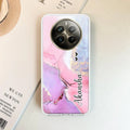 Pink Gradient Marble Customize Transparent Silicon Case For Realme C75 5G