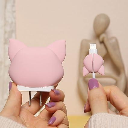 Pink Kitty 3D Cartoon Silicone Charger Cover for iPhone 18W/20W - 360° Full Protection - ShopOnCliQ