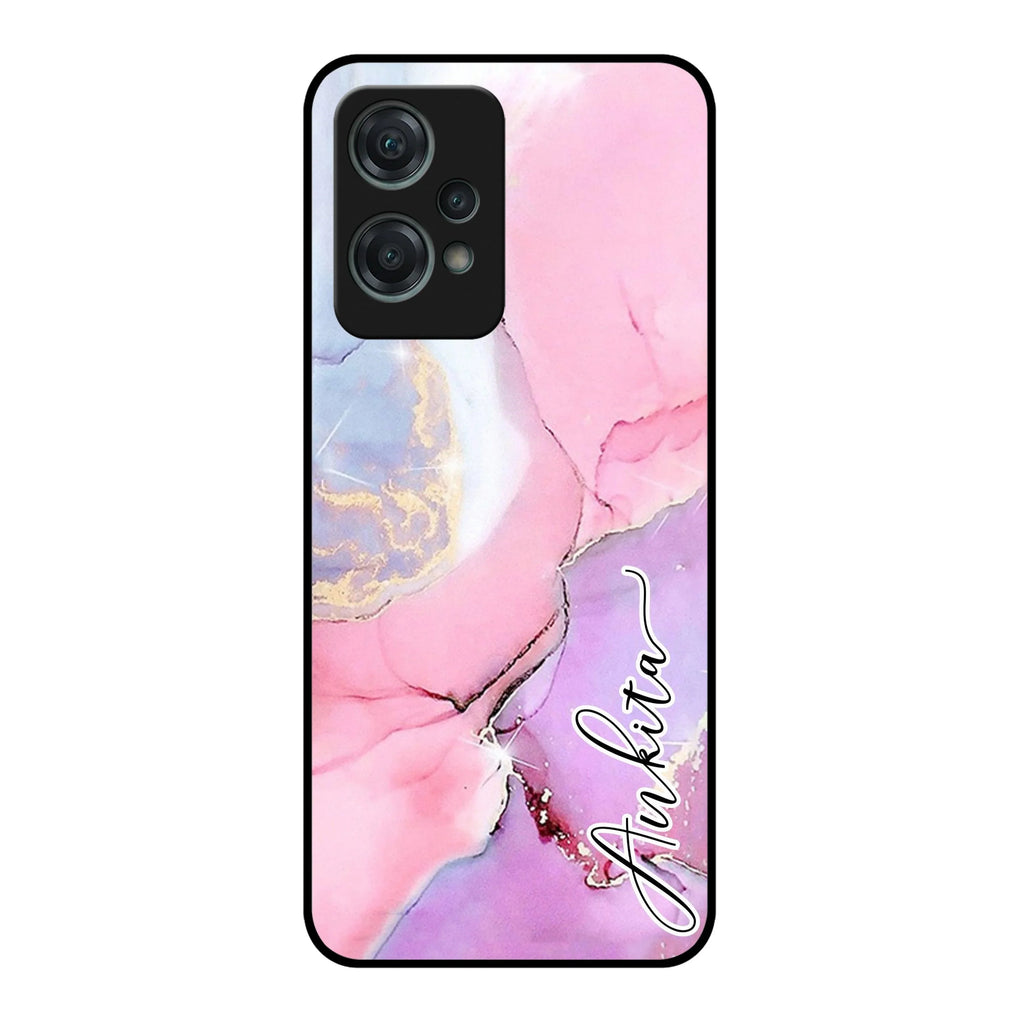 Pink Marble Glossy Metal Case Cover For OnePlus - ShopOnCliQ
