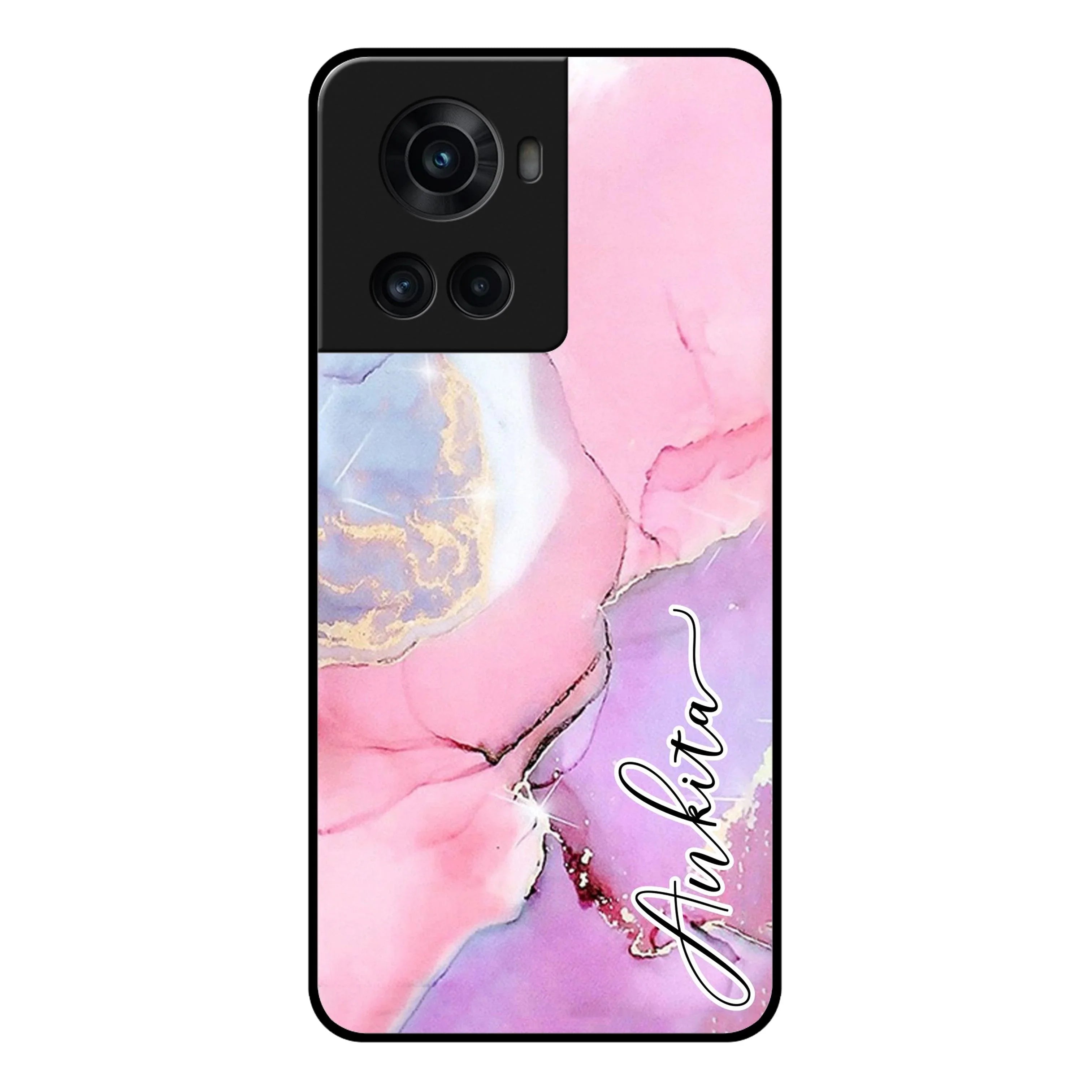 Pink Marble Glossy Metal Case Cover For OnePlus - ShopOnCliQ