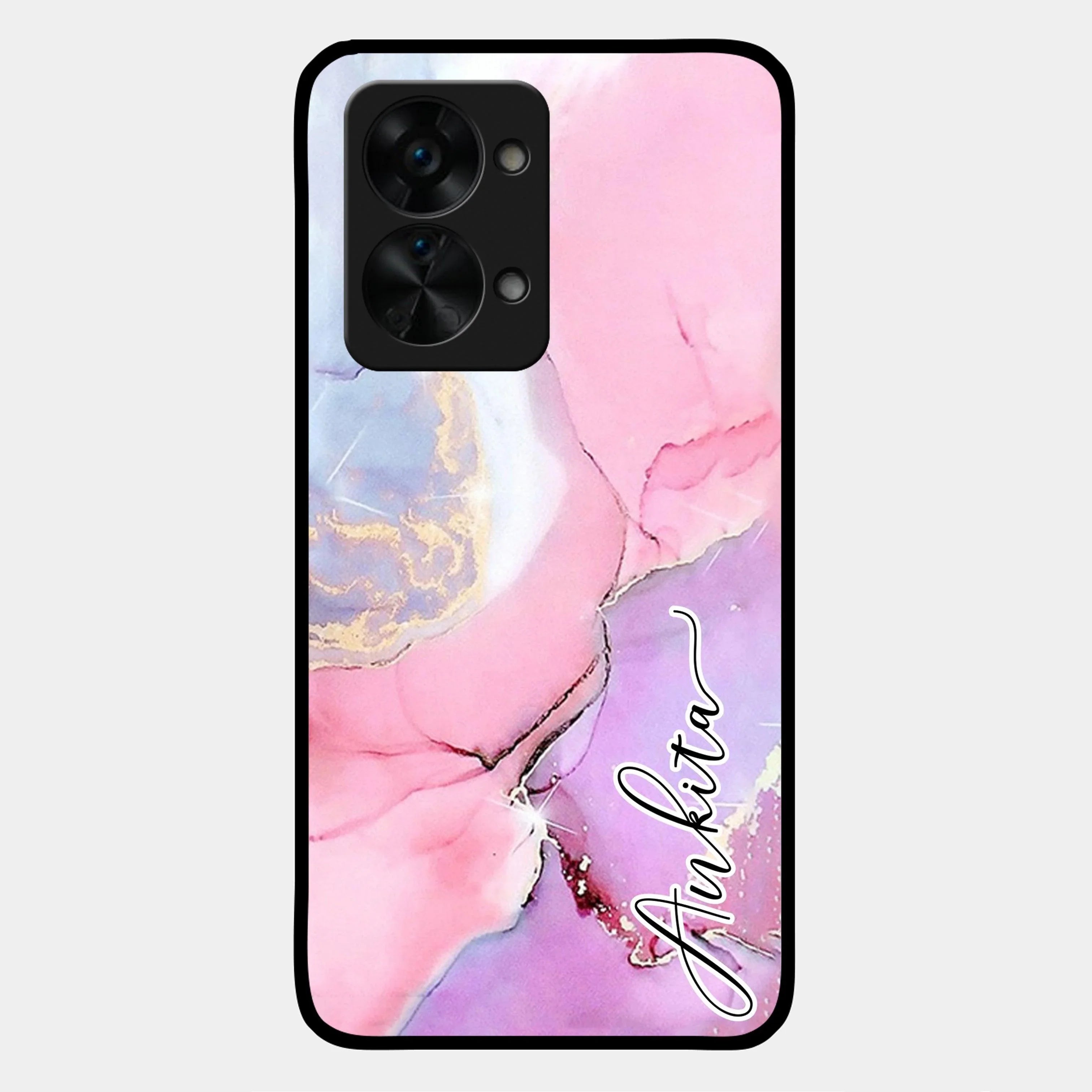 Pink Marble Glossy Metal Case Cover For OnePlus - ShopOnCliQ