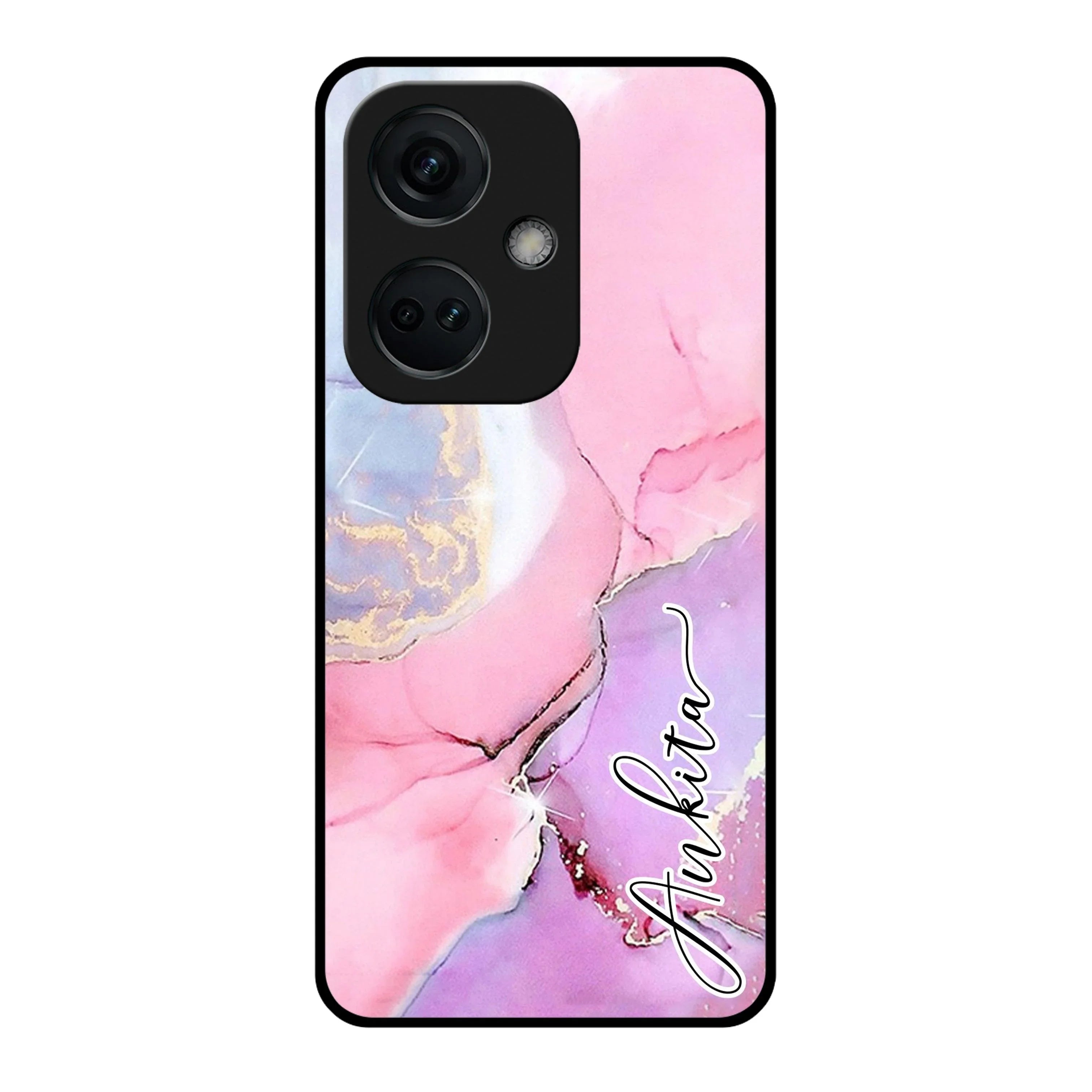 Pink Marble Glossy Metal Case Cover For OnePlus - ShopOnCliQ