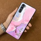 Pink Marble Glossy Metal Case Cover For OnePlus - ShopOnCliQ