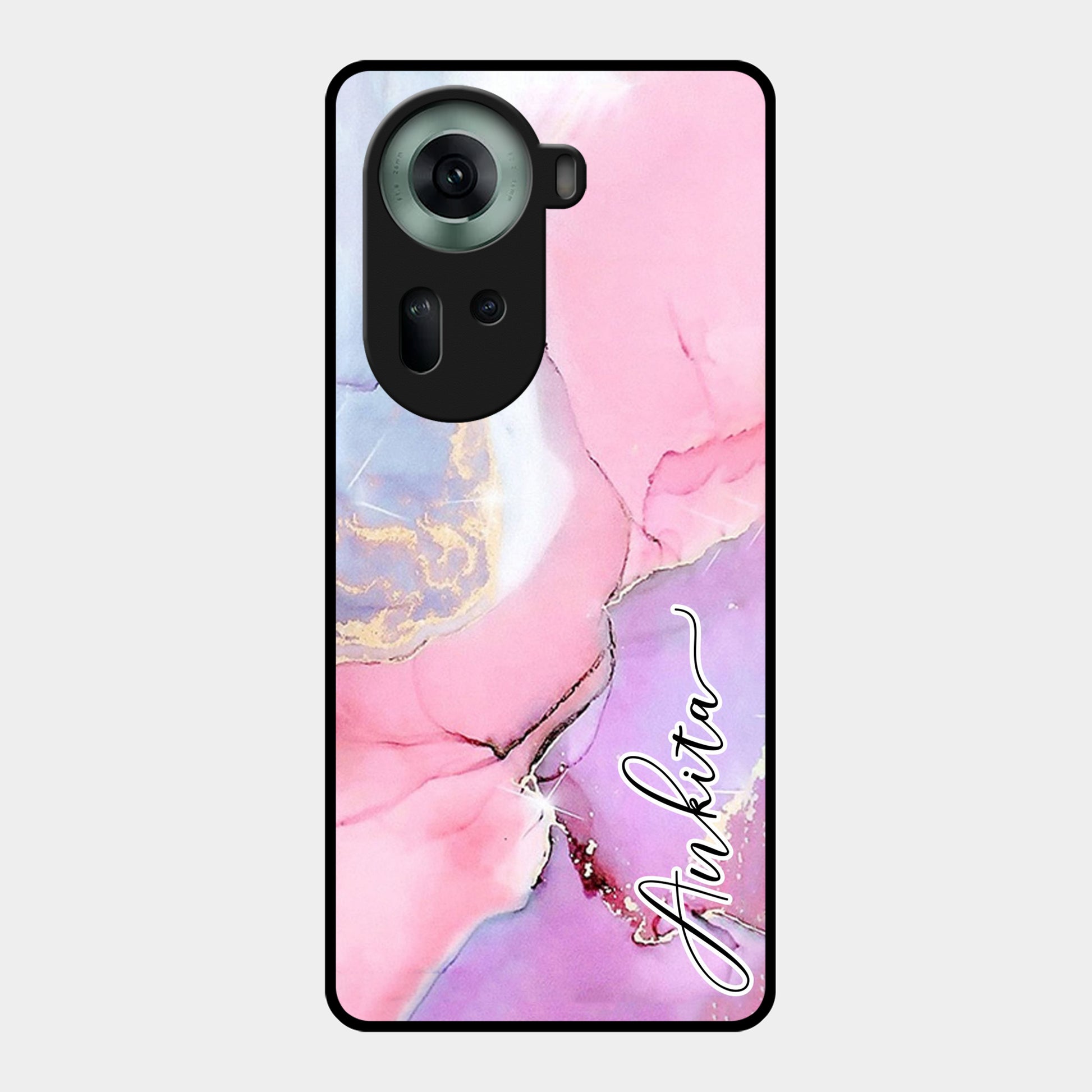 Pink Marble Glossy Metal Case Cover For Oppo ShopOnCliQ