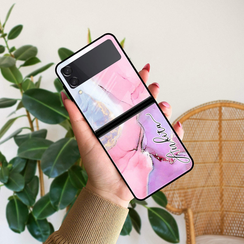 Pink Marble Glossy Metal Case Cover For Samsung - ShopOnCliQ