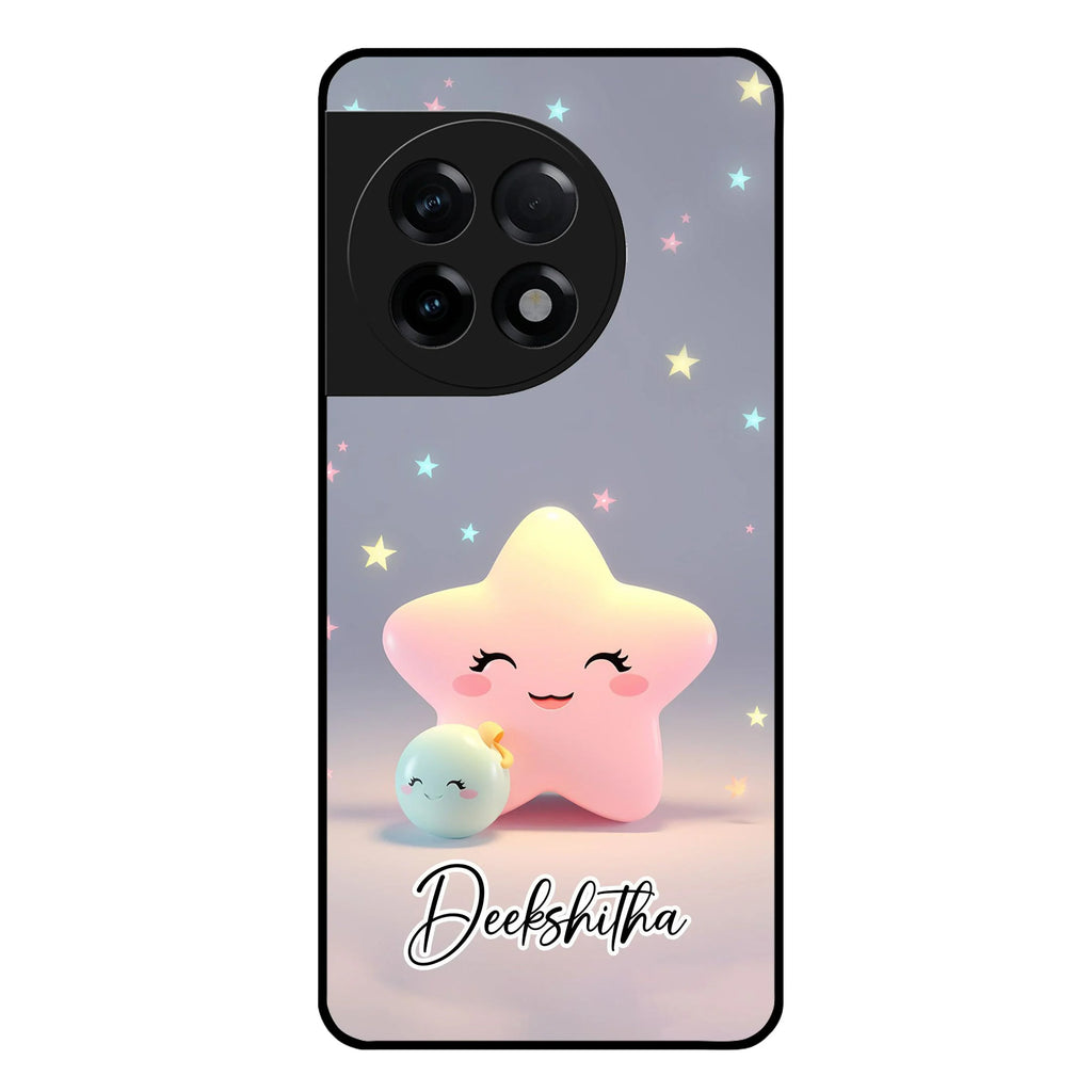 Pink Star Glossy Metal Case Cover For OnePlus - ShopOnCliQ
