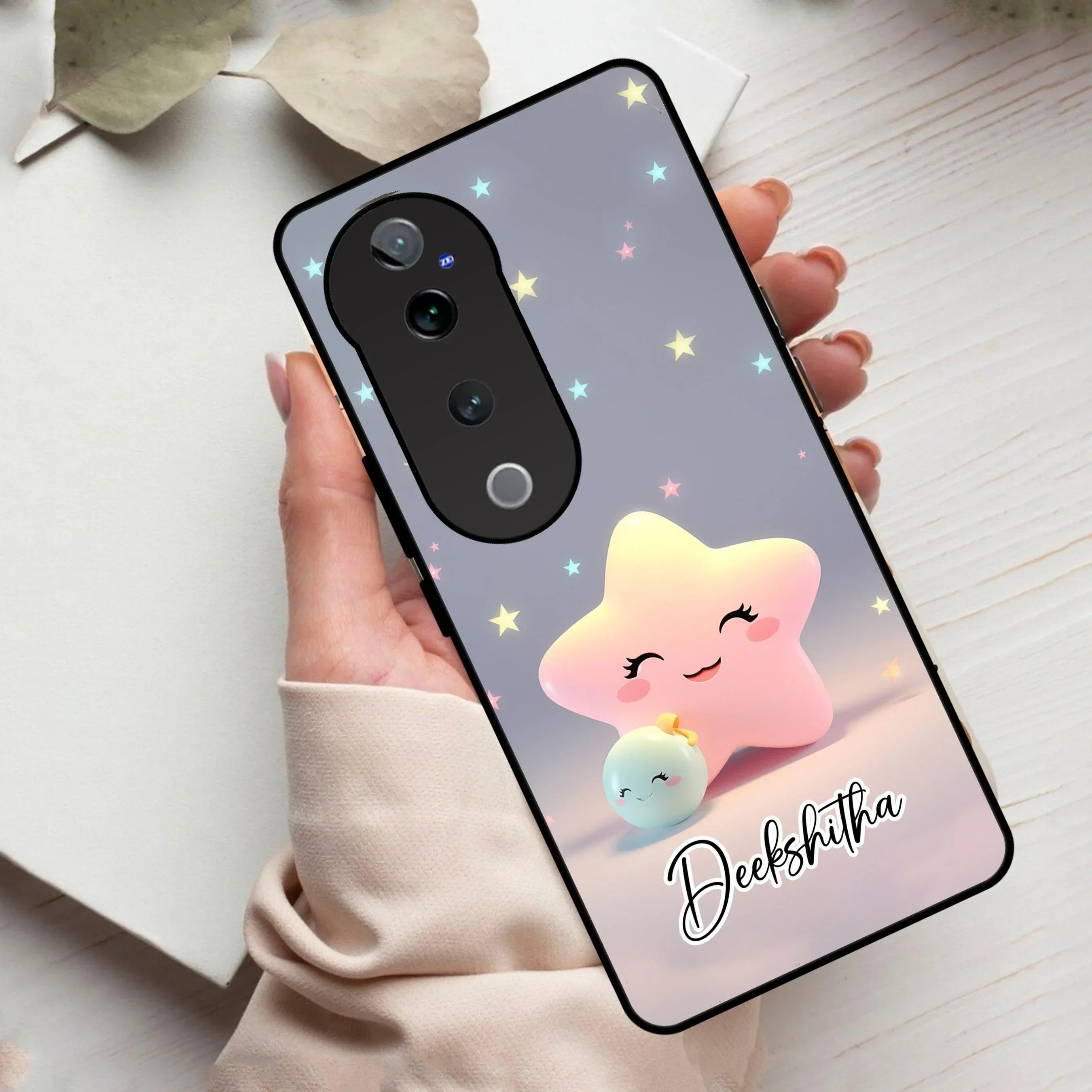 Pink Star Glossy Metal Case Cover For Vivo - ShopOnCliQ