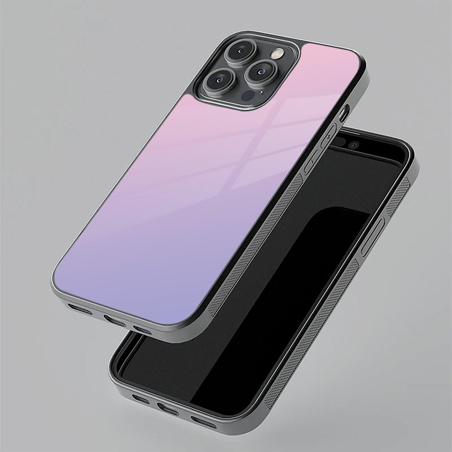 Pink Gradient Glass Case Cover For Vivo