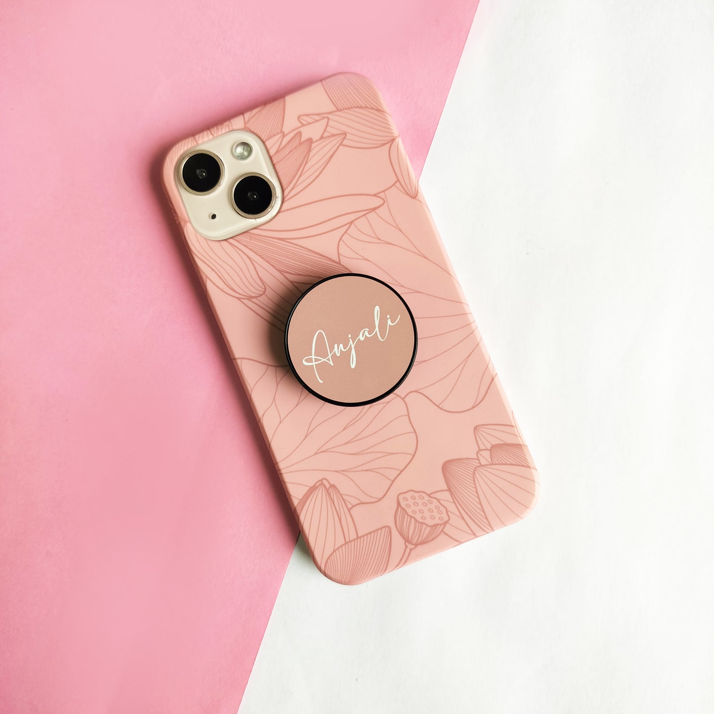 luxury leaves Hard Matte Case Covers Color Light Peach For iPhone