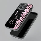 Pink Floral Customize Glass Case Cover For iPhone - ShopOnCliQ
