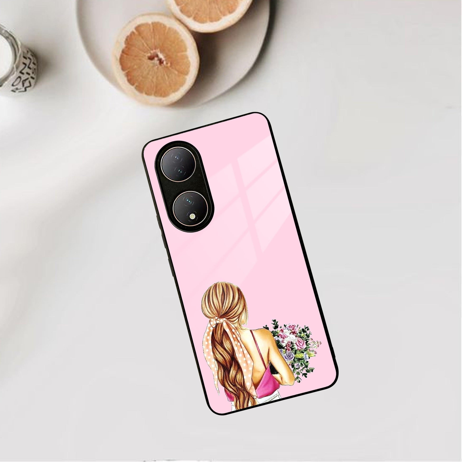 Styles Girl With Flower Glass Case For Vivo - ShopOnCliQ