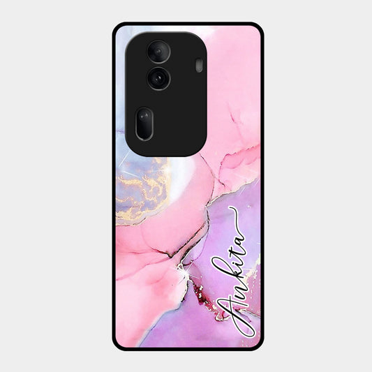 Pink Marble  Glossy Metal Case Cover For Oppo