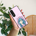 Purple Aesthetic Girl With Cat Phone Glass Case Cover For OnePlus - ShopOnCliQ