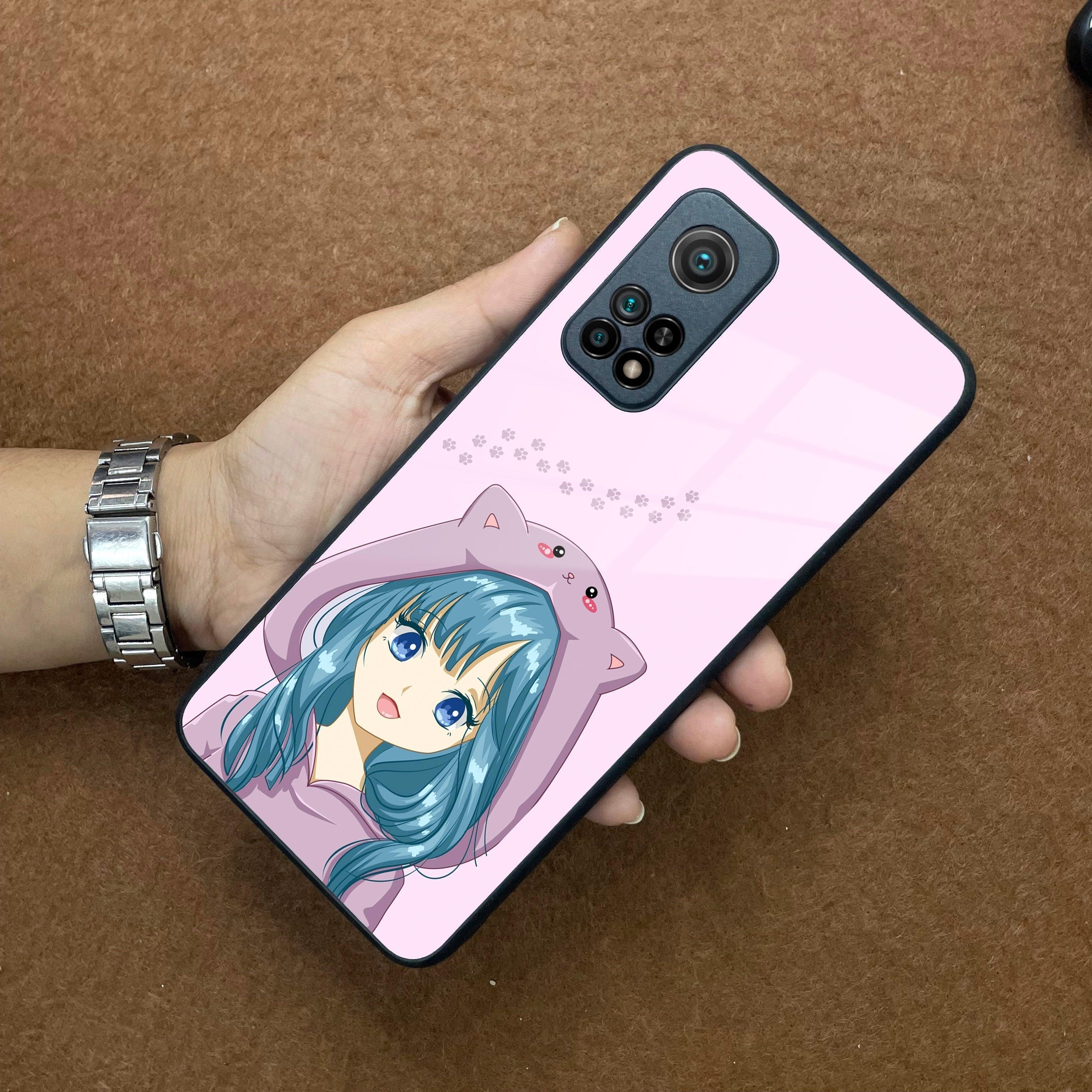 Purple Aesthetic Girl With Cat Phone Glass Case Cover For Redmi/Xiaomi - ShopOnCliQ