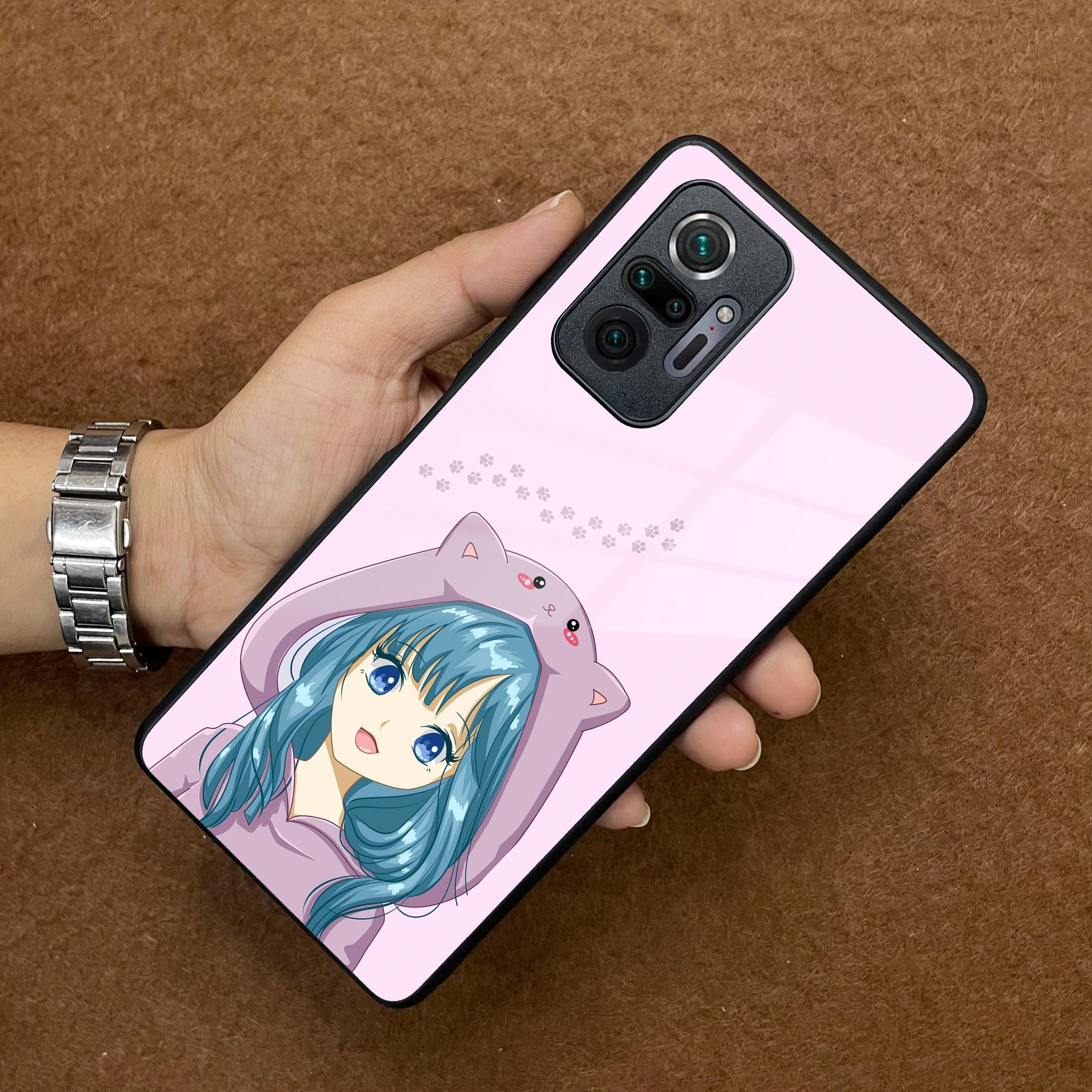 Purple Aesthetic Girl With Cat Phone Glass Case Cover For Redmi/Xiaomi - ShopOnCliQ