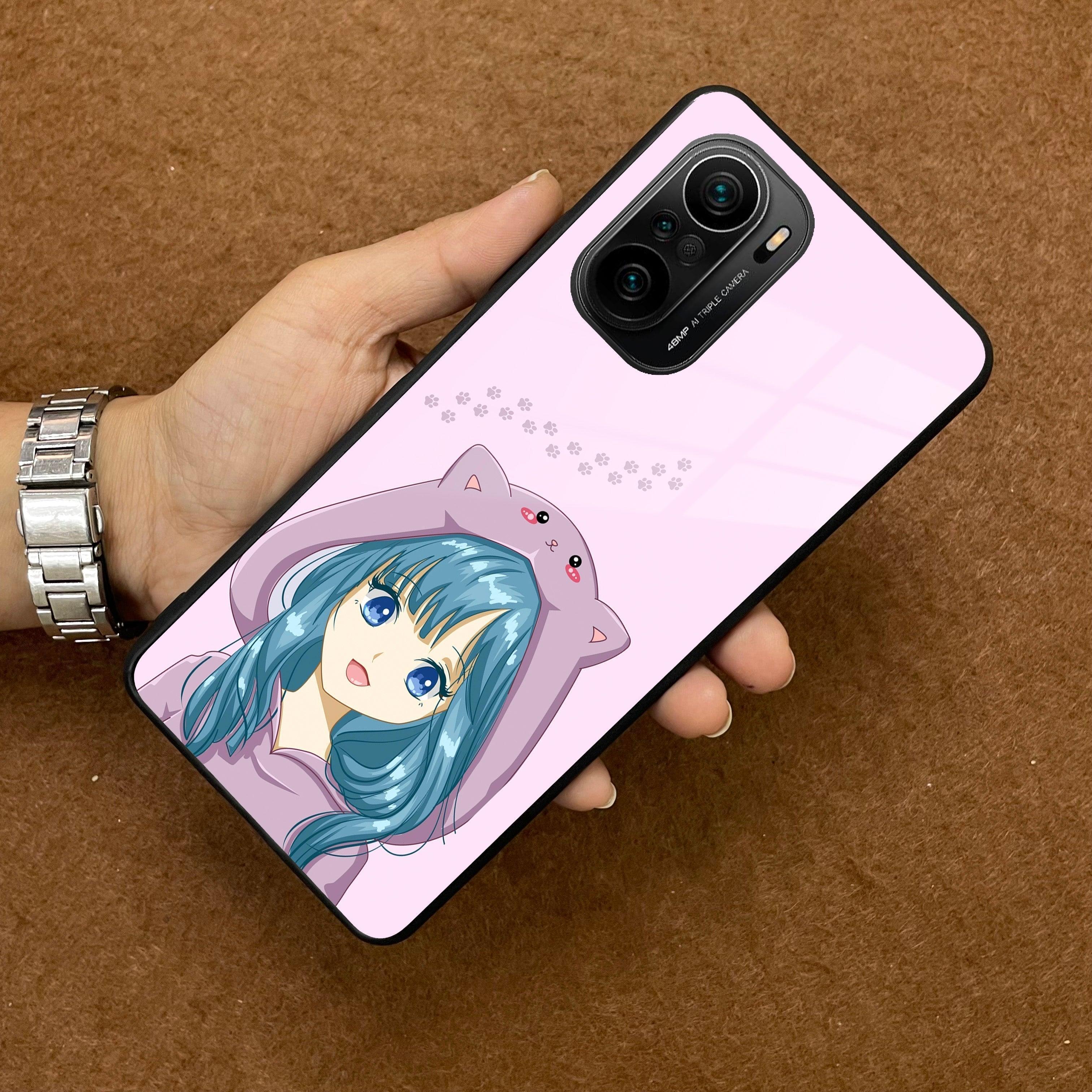 Purple Aesthetic Girl With Cat Phone Glass Case Cover For Redmi/Xiaomi - ShopOnCliQ